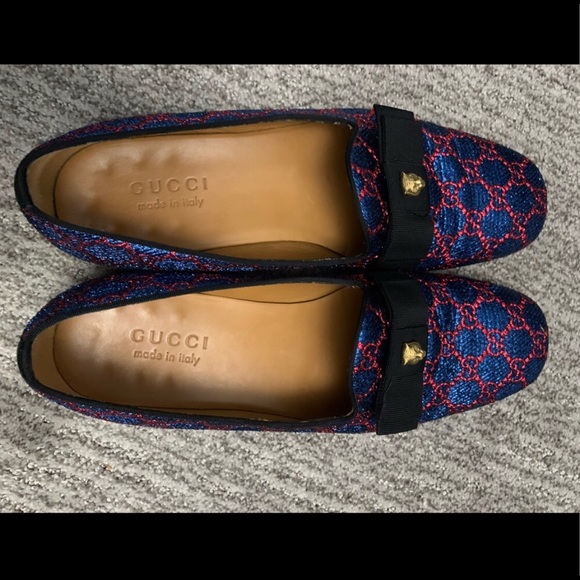 Gucci Blue and Red Loafers - Picture 6 of 8